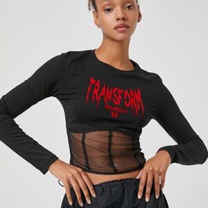 Black Long Sleeve with red print “Transform yourself”